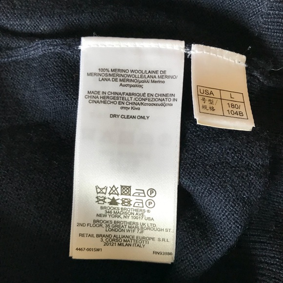 Brooks Bothers 100% Merino Wool V-neck Sweater L - Picture 6 of 6